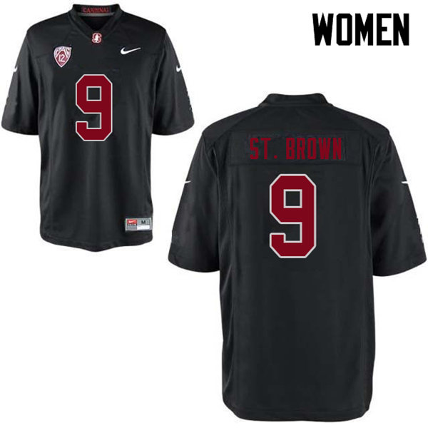 Women #9 Osiris St. Brown Stanford Cardinal College Football Jerseys Sale-Black - Click Image to Close